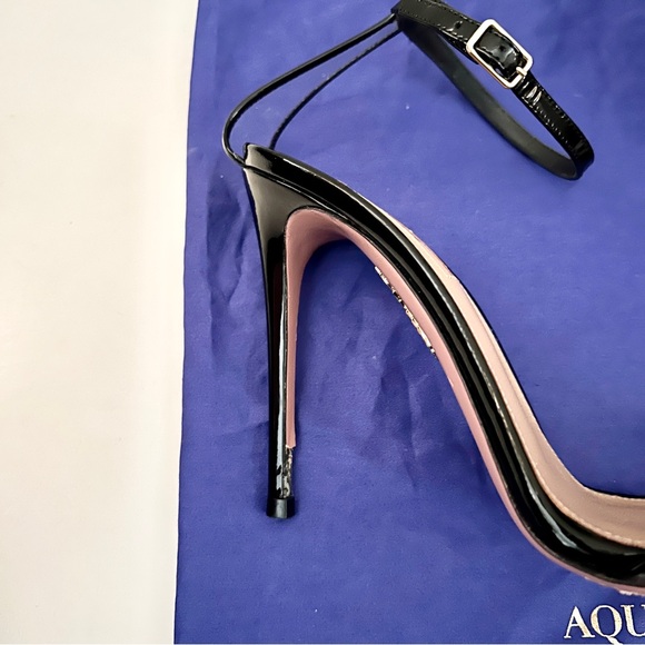 AQUAZZURA Minimalist 105 Patent PVC Heels in Black - Picture 13 of 16